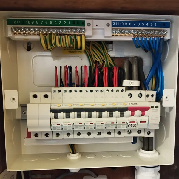Full consumer unit board after upgrade