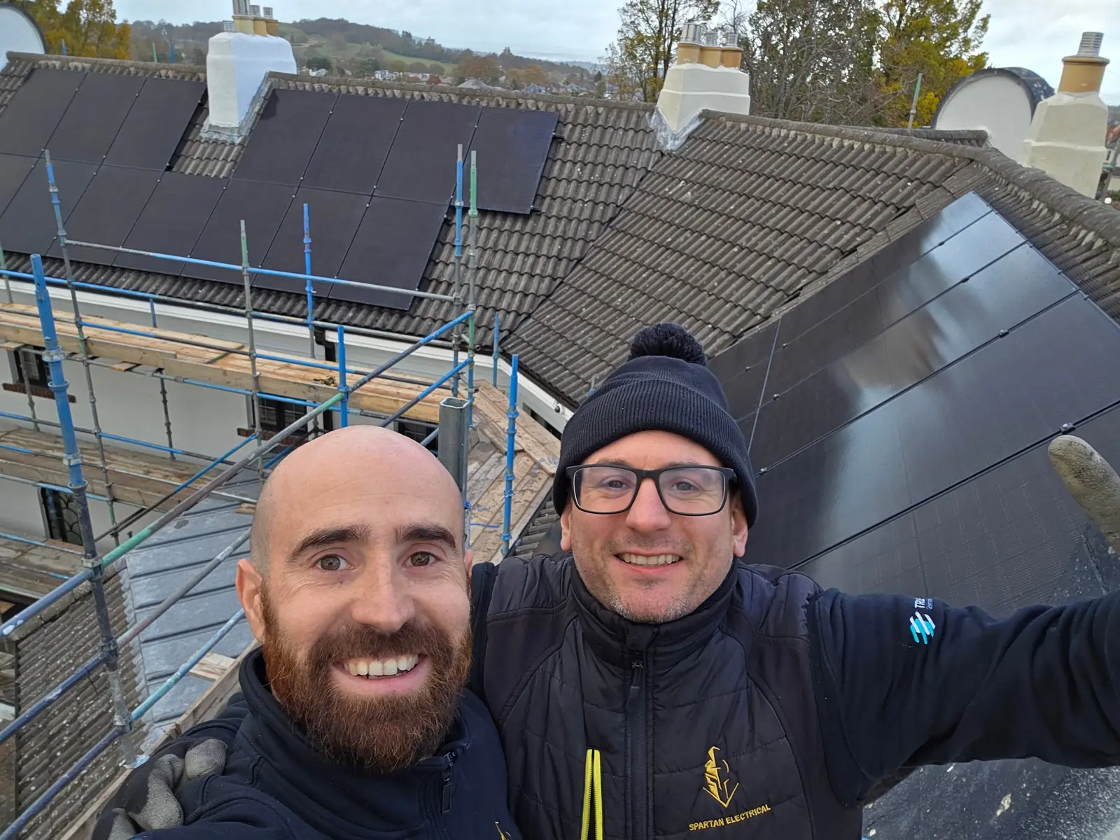 Chris Reilly and Carlos Tomas Callado on site during a Spartan Electrical solar install
